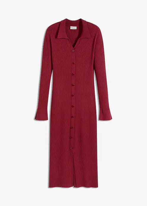 Strickkleid aus softem Viskose-Mix in rot von vorne - bonprix