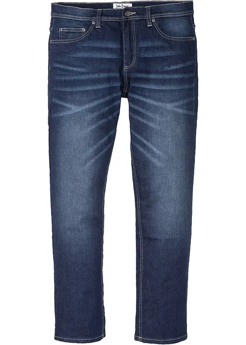 Regular Fit Stretch-Jeans, Straight in blau von vorne - bonprix