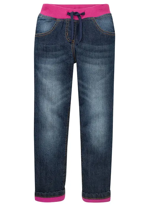 Komfortable Thermojeans mit Fleecefutter in blau von vorne - bonprix