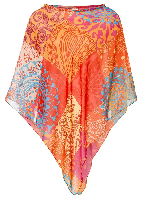 Poncho in orange von vorne - bonprix