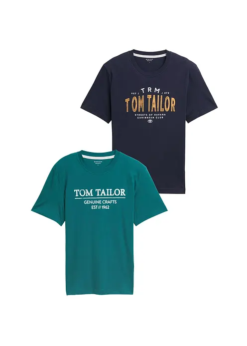 Tom Tailor T-Shirt (2er Pack) in blau von vorne - Tom Tailor