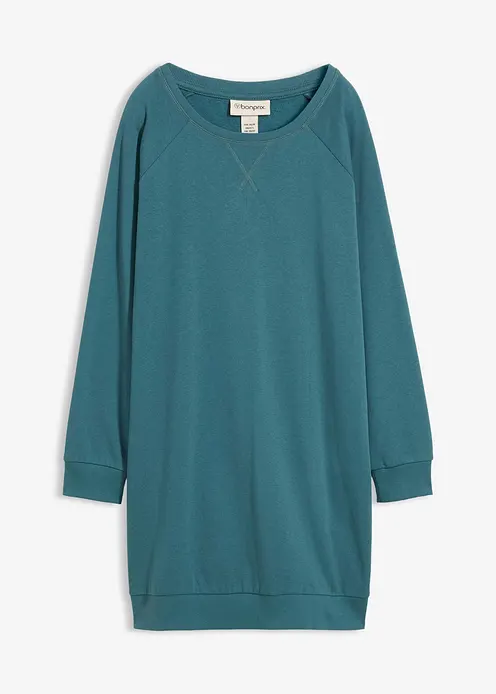 Sweatkleid in petrol von vorne - bonprix