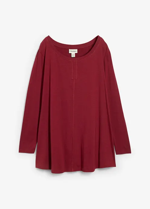 Langarmshirt aus Baumwoll-Viskose-Mix in rot von vorne - bonprix