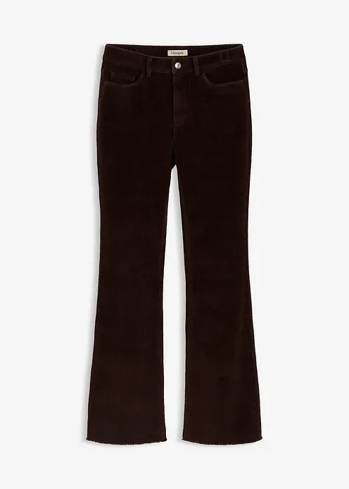 Ausgestellte Cordhose in braun von vorne - bonprix