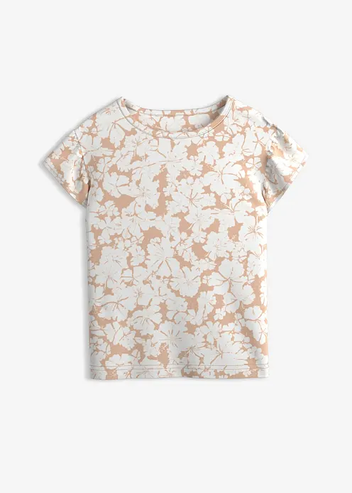 T-Shirt aus reiner Bio-Baumwolle in orange von vorne - bonprix