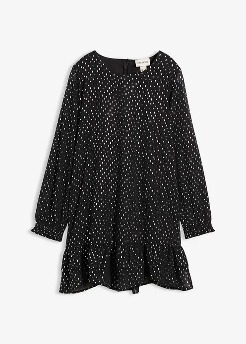 Chiffonkleid in schwarz von vorne - bonprix