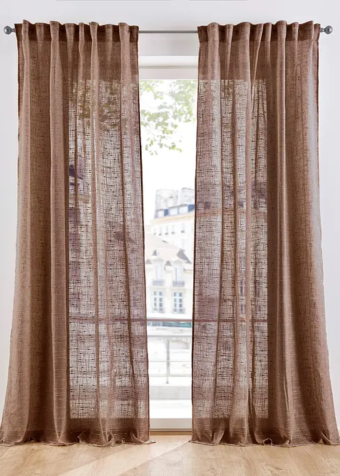 Gardine mit Struktur, in vielen Größen (1er Pack) in braun - bonprix