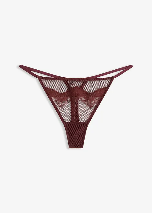 Tanga String mit edler Spitze in rot von vorne - bonprix