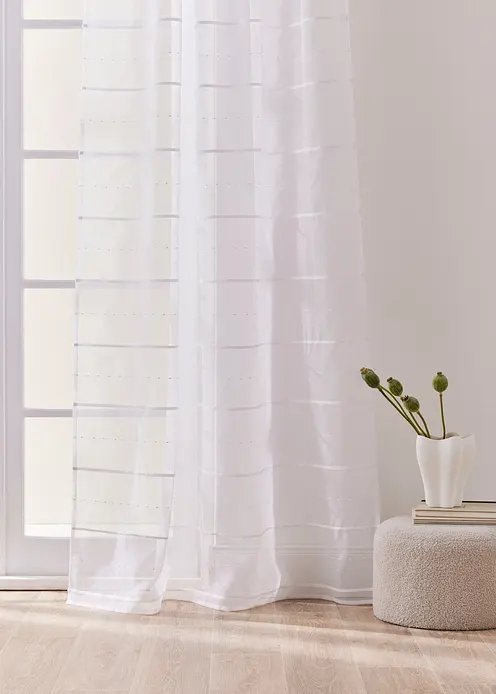 Gardine mit 3D Streifen (1er Pack) in weiß - bonprix