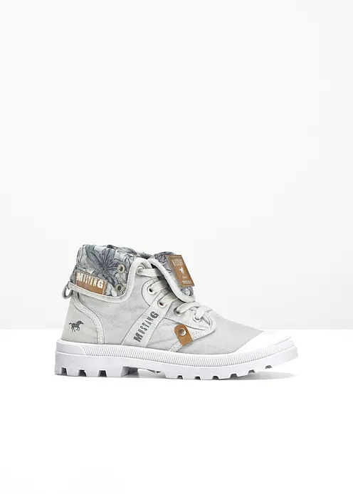 Mustang High-Top-Sneaker aus Baumwoll-Canvas in grau von vorne - Mustang
