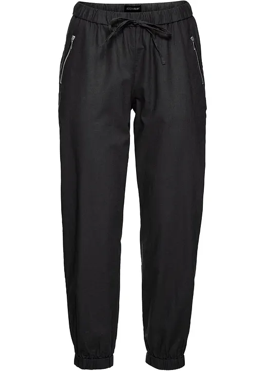 7/8 Leinenhose in schwarz von vorne - bonprix