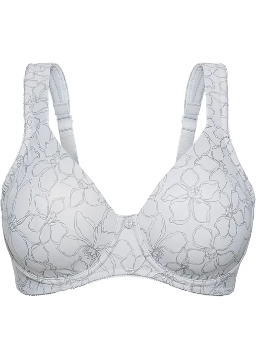 Minimizer-BH mit gepolsterten Tägern in grau von vorne - bonprix