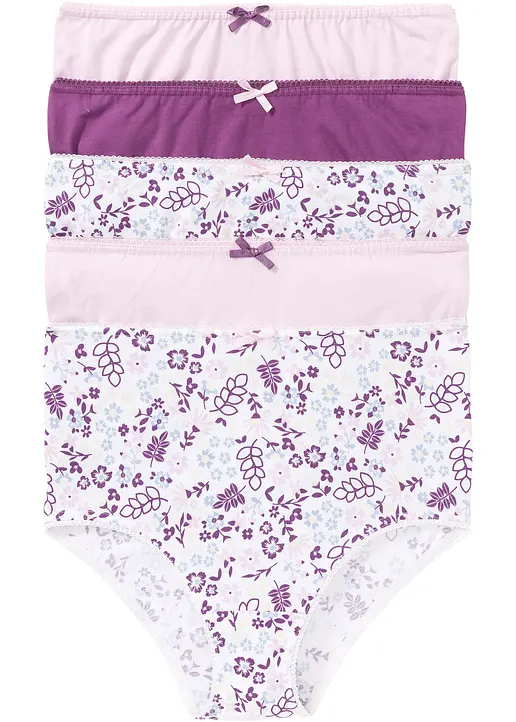Taillenslip (5er Pack) in weiß von vorne - bonprix