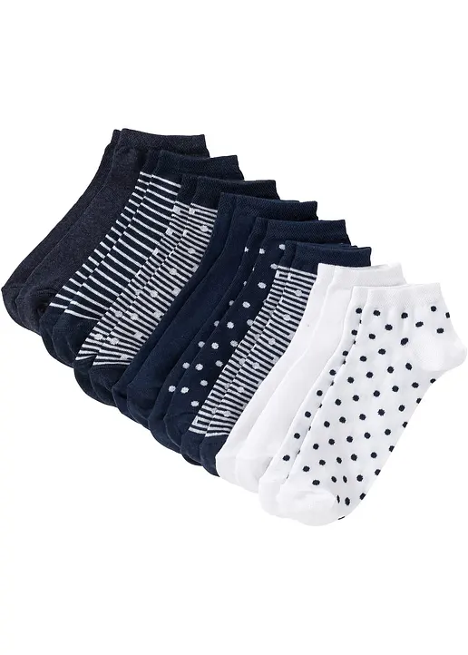 Sneakersocken mit Bio-Baumwolle (8er Pack) in blau - bonprix