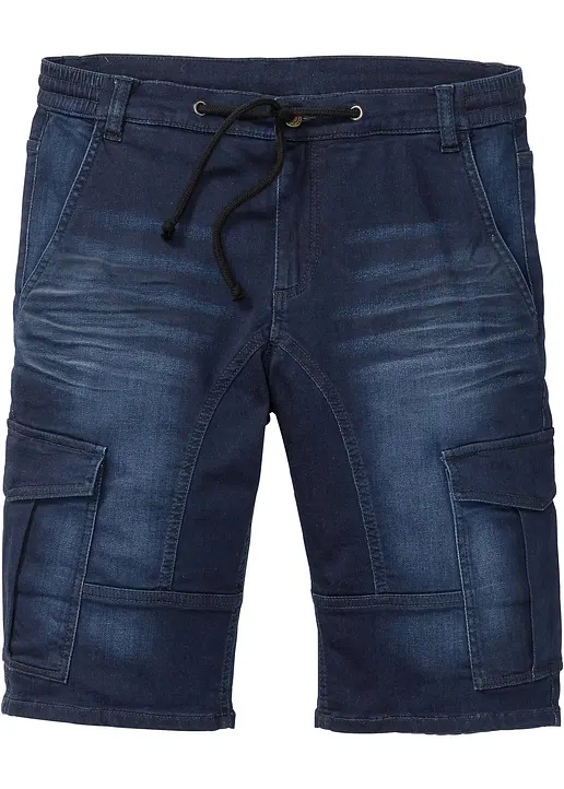 Sweatjeans-Bermuda, Regular Fit in blau von vorne - bonprix