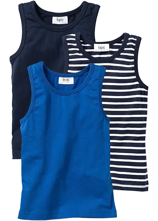 Unterhemd (3er-Pack) in blau von vorne - bonprix