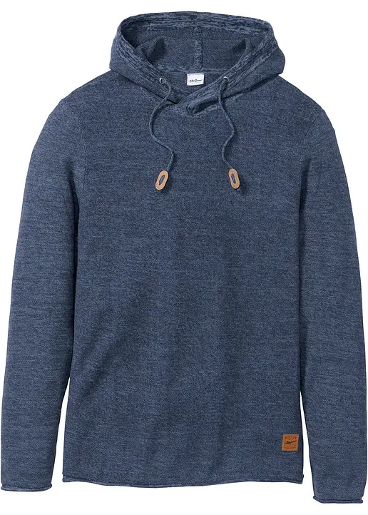Kapuzenpullover mit Baumwolle in blau von vorne - bonprix