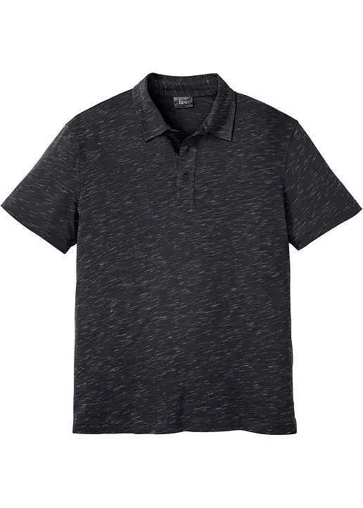 Poloshirt, Kurzarm in schwarz von vorne - bonprix