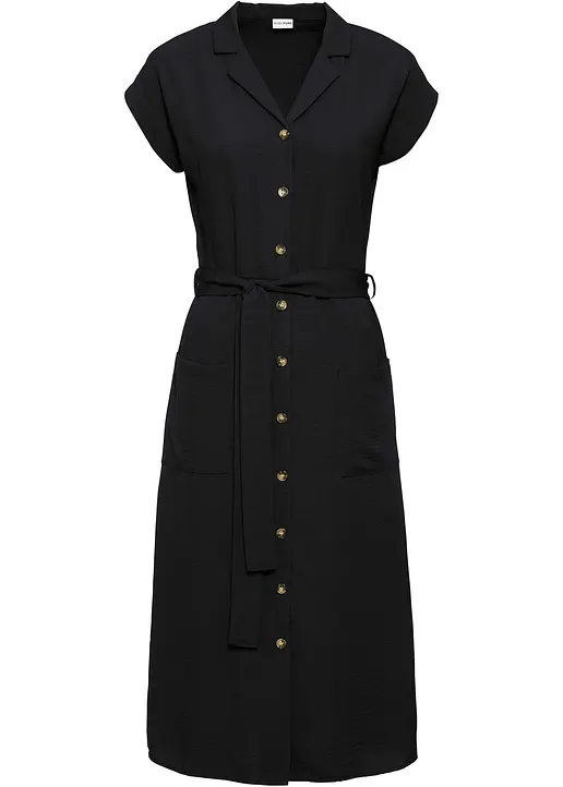 Blusenkleid in schwarz von vorne - bonprix