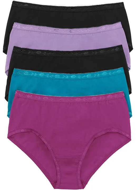 Maxislip (5er Pack) in schwarz von vorne - bonprix