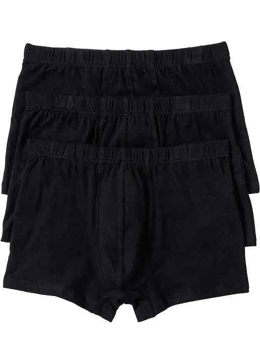 Boxershorts eng (3er Pack) in schwarz von vorne - bonprix