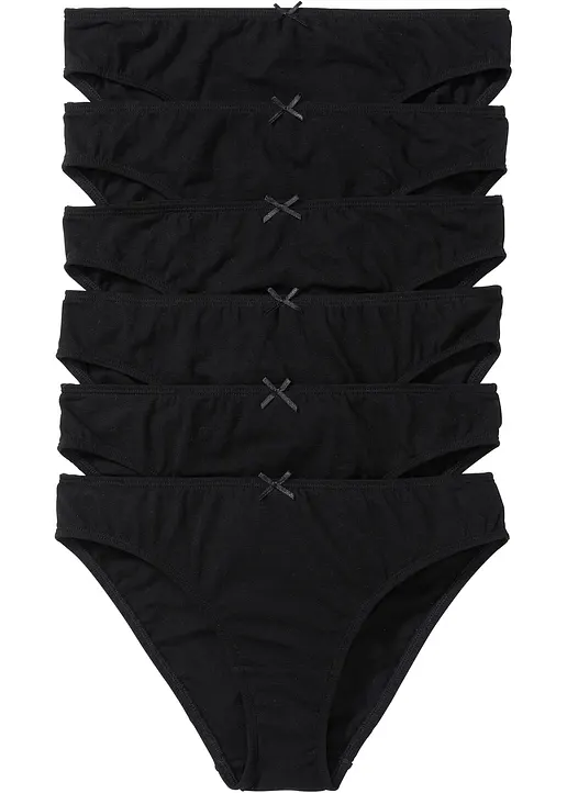 Slip (6er Pack) in schwarz von vorne - bonprix