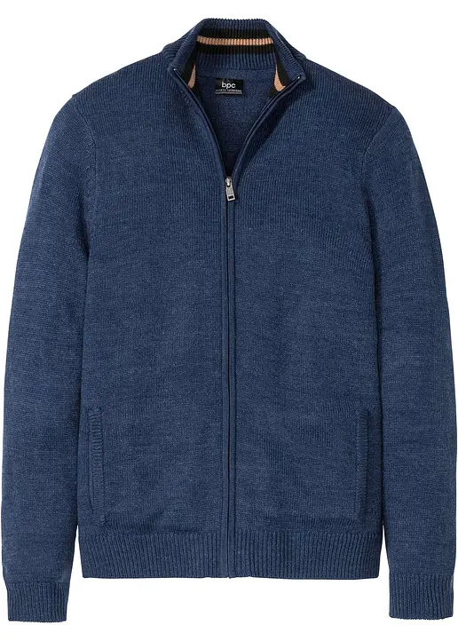 Feinstrickjacke in blau von vorne - bonprix