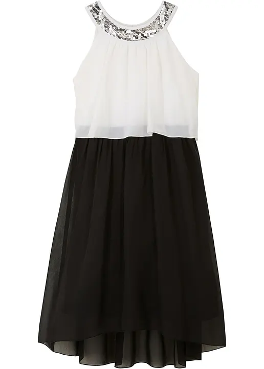 Chiffonkleid in weiß von vorne - bonprix