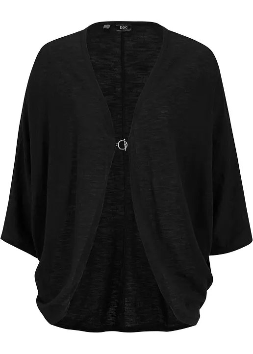 Feinstrickjacke in schwarz von vorne - bonprix