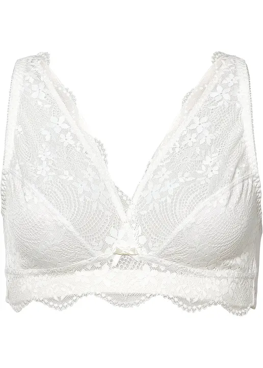 Bralette ohne Bügel mit Bio-Baumwolle in weiß von vorne - bonprix