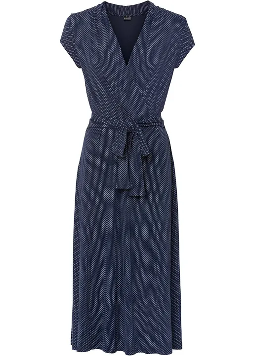 Midikleid in blau von vorne - bonprix