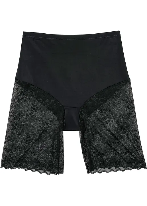 Shape Hose mit Spitze und mittlerer Formkraft in schwarz von vorne - bonprix