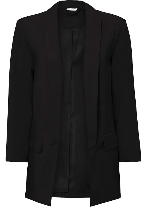 Longblazer in schwarz von vorne - bonprix