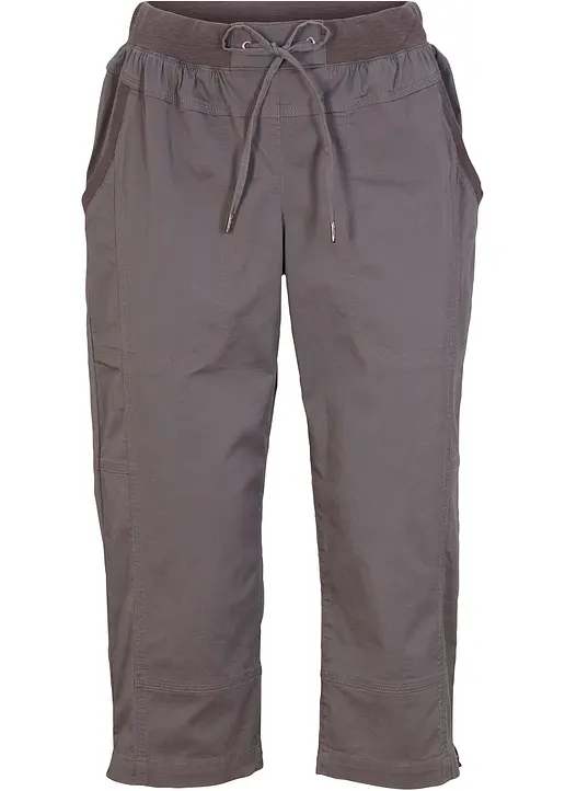 Caprihose mit Bindeband in grau von vorne - bonprix