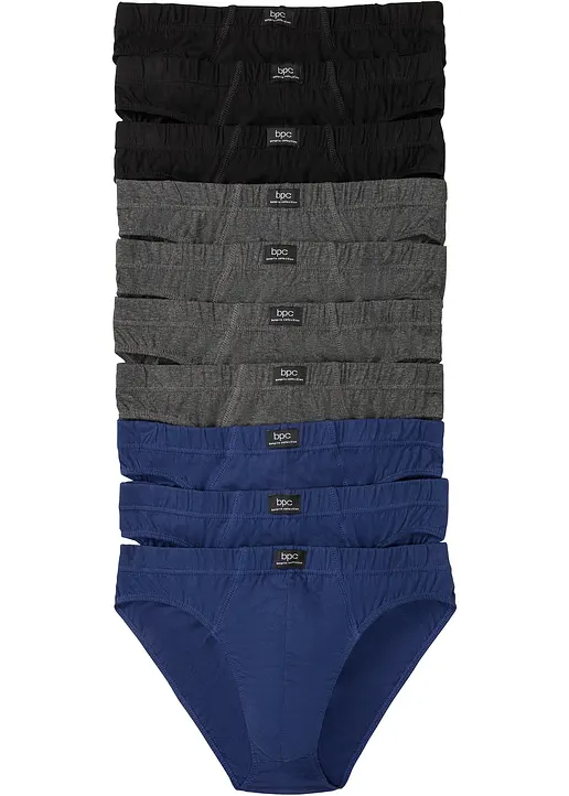 Slip (10er Pack) in schwarz von vorne - bonprix