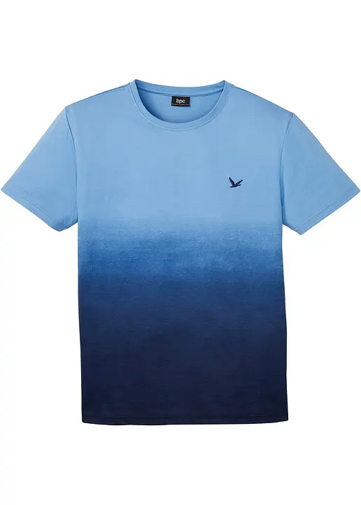 T-Shirt aus reiner Baumwolle in blau von vorne - bonprix