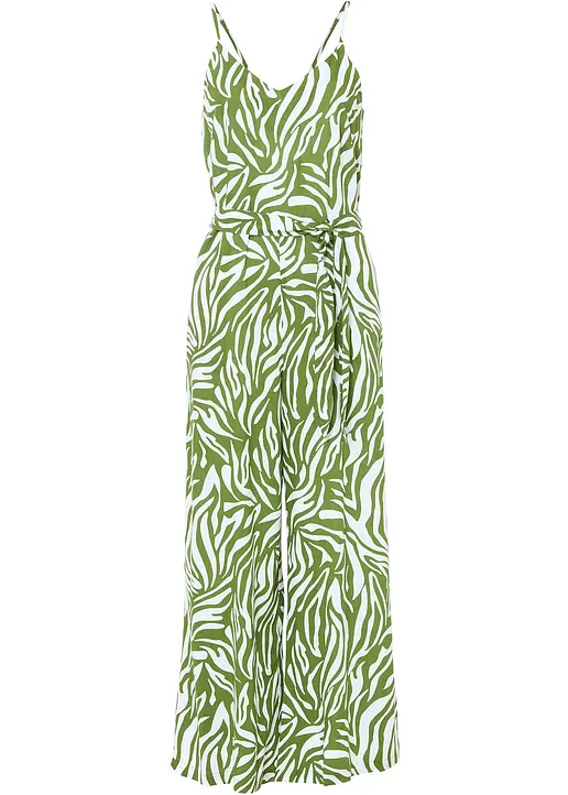 Jumpsuit in grün von vorne - bonprix