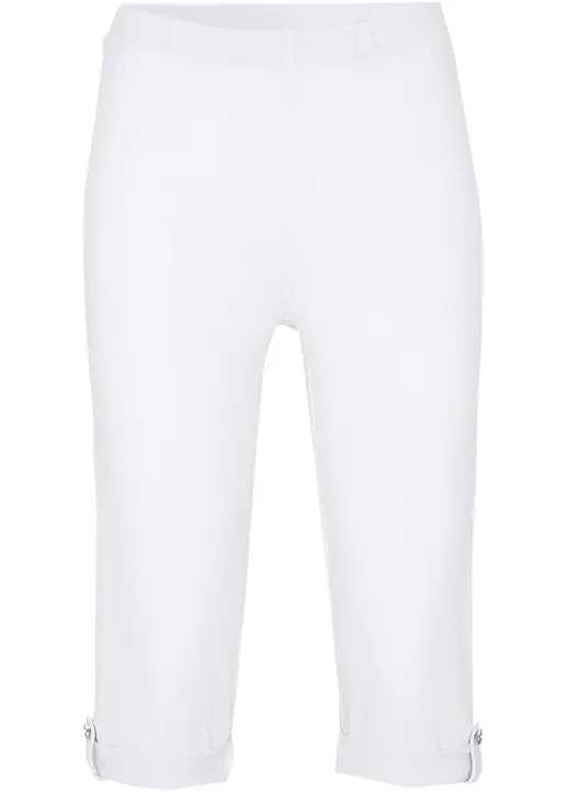 Capri-Leggings aus Bio-Baumwolle in weiß von vorne - bonprix