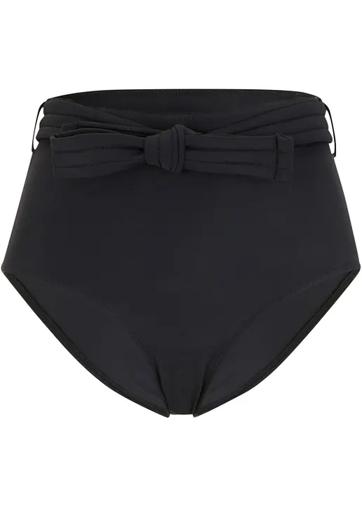 Bikinihose aus recyceltem Polyamid in schwarz von vorne - bpc bonprix collection