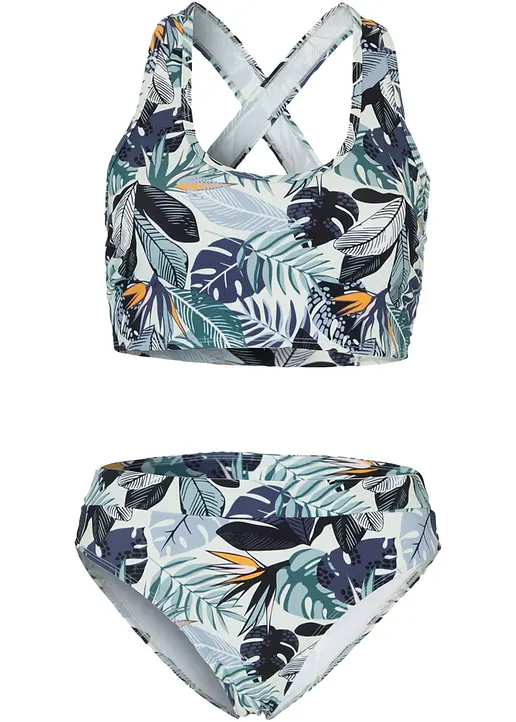 Bustier Bikini (2-tlg.Set) in grün von vorne - bonprix