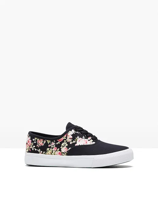 Sneaker in schwarz von vorne - bonprix