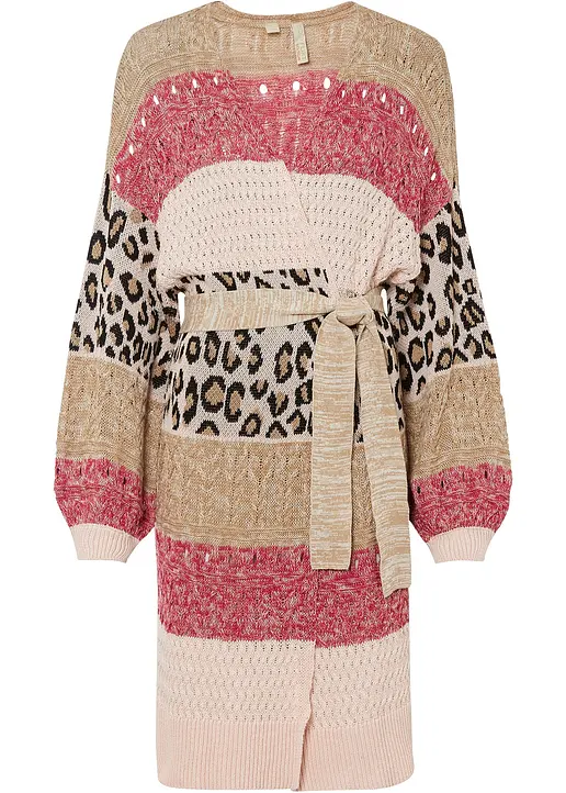Oversized Cardigan in pink von vorne - bonprix