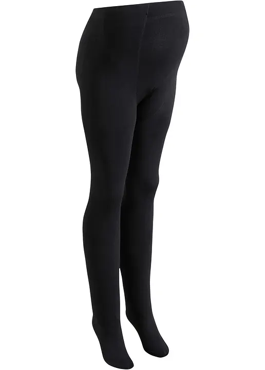 Thermo Schwangerschafts-Strumpfhose in schwarz von vorne - bonprix