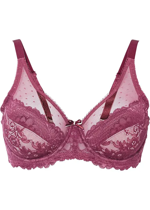 Minimizer-BH mit zarter Spitze in lila von vorne - bonprix