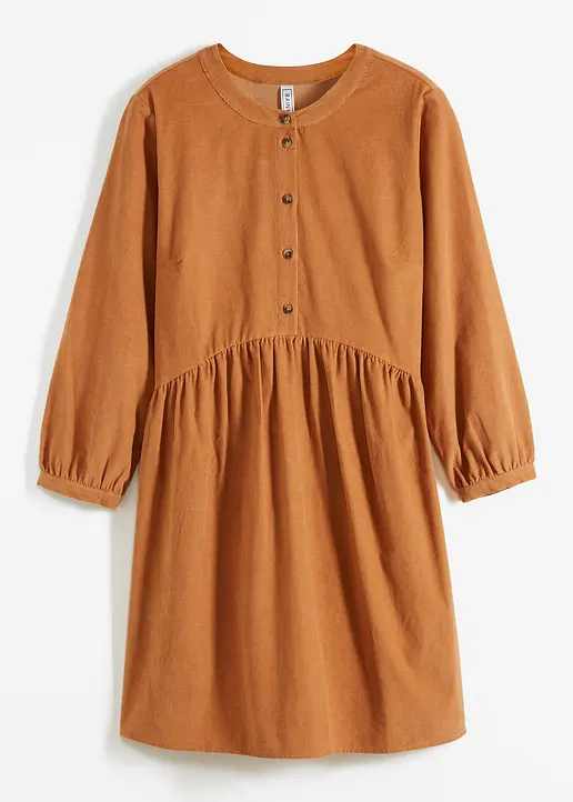 Cord-Kleid in braun von vorne - bonprix