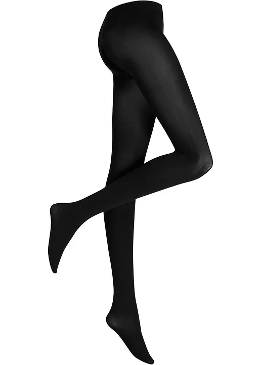 Blickdichte Ouvert-Strumpfhose 80den in schwarz - bonprix