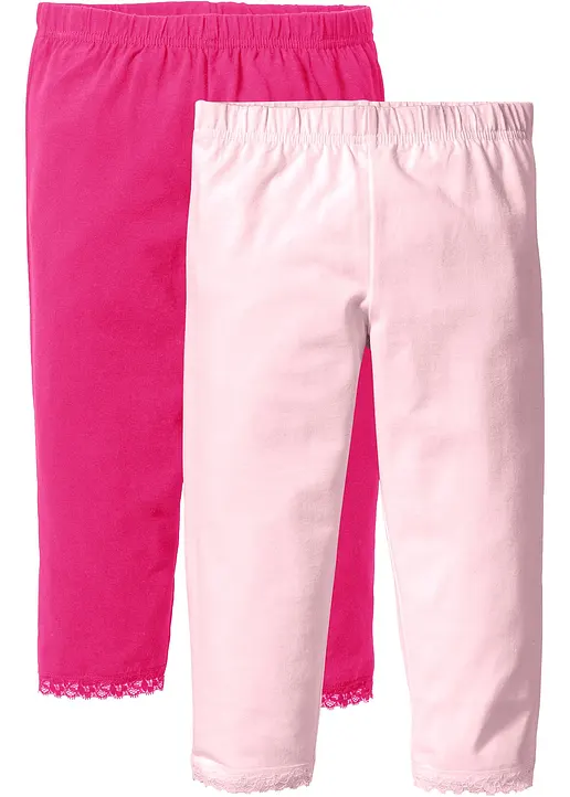 Capri-Leggings mit Bio-Baumwolle (2er Pack) in rosa - bonprix