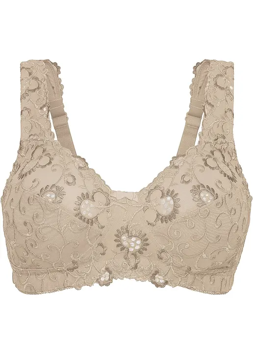 Entlastungs-BH ohne Bügel in beige von vorne - bonprix