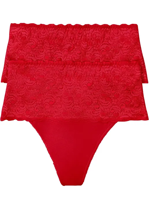 Medium Shape String (2er Pack) in rot von vorne - bonprix