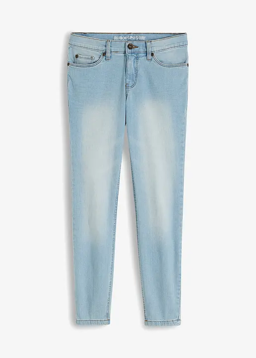 Super-Skinny-Jeans verkürzt in blau von vorne - bonprix